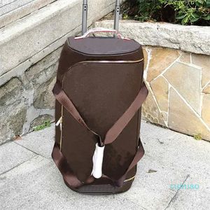 2023-Soft Duffle 55 koffers lichtgewicht trolley tsa hangslot dubbele trek ritssluiting breed u opening luxe spinner Universal Wheel Duffel Rolling koffers