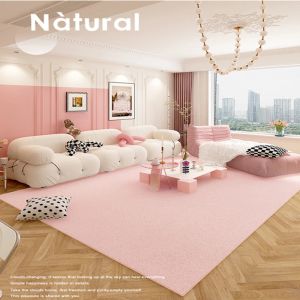 2023 Tapis moderne en peluche de couleur unie continue pour le salon décor de chambre à coucher minimaliste tapis doux moelle