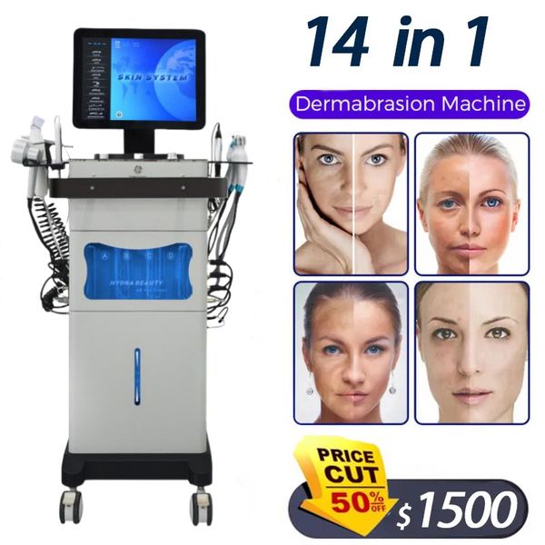 2024 Spa Utiliser Hydra Facial Machine Microdermabrasion Équipement de restauration de la peau Skin Nettoyage en profondeur Hydro Facial Appareil 100kpa