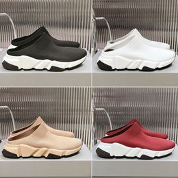 Pantoufles à plateforme de haute qualité Sandales à diapositives plates Chaussures décontractées à nœud tricoté pour femmes Pantoufles respirantes extensibles de luxe de créateur Sandales Chaussures de vacances pour filles