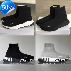 2023 Vitesse Hommes Chaussettes Chaussure Stretch Trainer Designer Sneakers Hommes Knit Mid-top Trainer Sock Sneakers Haute Qualité Casual Chaussures Runner Chaussures 36-46 Avec Boîte NO017A VP4L