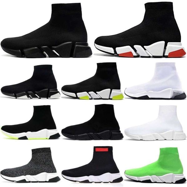 2023 Speeds 2.0 V2 Chaussures de créateur Hommes Femmes Tripler S Paris Chaussettes Bottes Noir Blanc Bleu Lumière Argent Rubis Extérieur Graffiti Vintage Rose Baskets Baskets S8