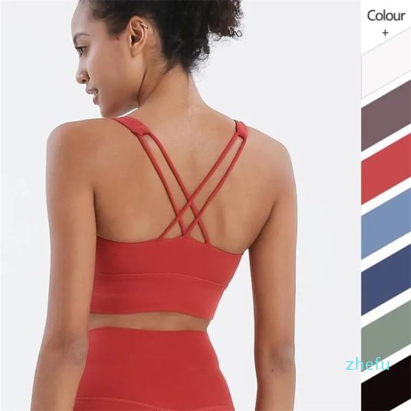 2023-soutien-gorge de sport croix beauté dos antichoc rassemblement yoga soutien-gorge course fitness gilet vêtements de sport femmes sous-vêtements match pour leggings