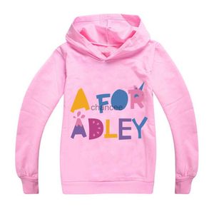 2023 Spring A pour Adley Clothes Kids Cartoon Jumper Baby Boys Hooded Sweater Toddler Girls Sweats Sweatshirt décontracté HKD230725
