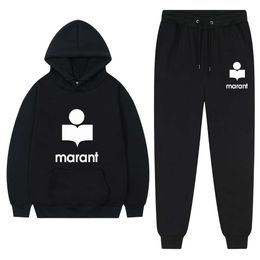 Sweat-shirt à manches longues et pantalon imprimé Marant pour homme, ensemble décontracté, nouvelle mode printemps et automne 2023