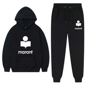 2023 Lente en herfst heren casual set sweatshirt nieuwe mode Marant print heren hoodiebroek met lange mouwen