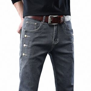 2023 Lente en Herfst Nieuwe Klassieke Fi Trend Hoogwaardige Elastische Kleine Benen Heren Casual Slanke Comfortabele Ademende Jeans 88en #