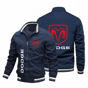 2023 Printemps et automne Nouveau logo Dodge Automotive Bombardier pour hommes Casual Outdoor Fi Ultra Thin Zipper Veste de sport x74C #