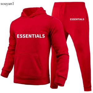 2023 lente en herfst nieuwe modetrend rode ESS Sports Leisure T-trui voor heren, broekset
