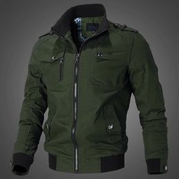 Veste de vol fine et décontractée pour hommes, vêtements de travail, manteau de finition à col debout de l'armée de l'air, printemps et automne 2023, 240102