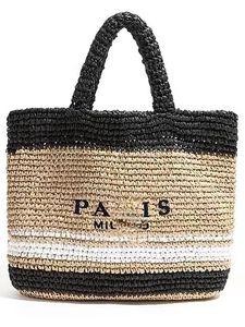 2023 Primavera y novedad de verano bolso tejido bolsos de noche moda Crochet portátil de gran capacidad foto vacaciones compras bolso trenzado de paja