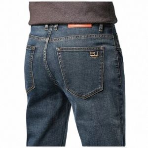 2023 Printemps Automne Hiver Vêtements Jeunes hommes Slim Straight Jeans Simple Fi Coupe pour hommes Cott Stretch Nostalgic Denim Jeans b7eK #