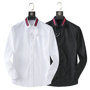 2023 printemps brodé chemise noire hommes à manches longues sens senior luxe grande taille chemise décontractée haut de gamme marée marque pouces chemise 99