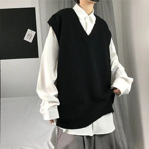 2023 printemps mode coréenne hommes pull surdimensionné pull gilet mâle ample décontracté Harajuku gilet tricot pour 240312
