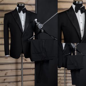 Tuxedo de mariage noir avec paillettes, pour fête de célébrité, veste et pantalon deux pièces, nouvelle mode printemps 2023