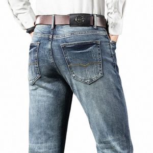 2023 Spring New Haute Qualité Cott Denim Jeans Hommes Automne Marque Busin Droit Casual Jean Pantalon Grande Taille 40 i6qZ #