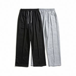 2023 Lente Nieuwe Mannen Baggy Joggingbroek Koreaanse Fi Streetwear Lichtgrijs Rechte Wijde Pijpen Broek Casual Broek Mannelijke W8jZ #