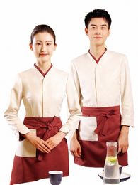 2023 Printemps Date Restaurant Femmes Chinois Fi Vêtements de travail Restauration Hôtel Personnel Uniformes Hotpot Shop Logo Chemise personnalisée o0Fy #