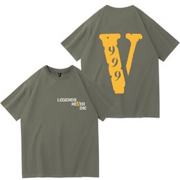 2023 Primavera Verano High Street Casual Ropa para hombre VLONE Top Artesanía Ess Camisetas para hombre hombres mujeres Diseñador de moda camiseta Algodón estéreo impresión polos camisa Y1