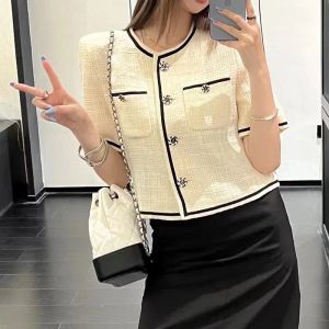 2023 lente/zomer nieuwe Koreaanse dames retro dames korte mouw jas mode elegante top dames single breasted dames jas