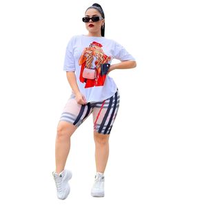 2023 Spring Two Piece Pants Women Casual T-Shirt en Bottoms Set Daily Outfits Tracksuit Free Ship