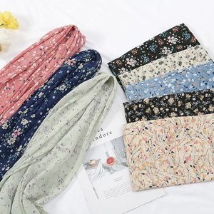 2023 vierkante bubbel chiffon instant hijab dames hoofd sjaal sjaal moslim populaire kerchief kleine bloemen pashmina stal 115*115cm