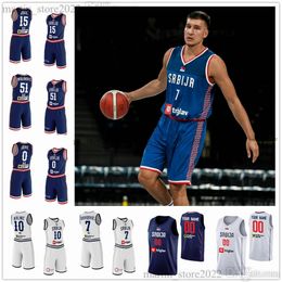 2023 Srbigr Servië basketbalshirts 7 Bogdan Bogdanovic Aleksej Pokusevski Nikola Jovic 15 Jokic Marinkovic Milutinov Petrusev Radanov Smailagic Marjanovic