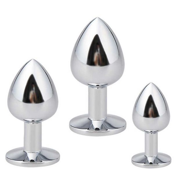 2023 SS18 Masajeador de juguetes sexuales Tamaño grande Acero inoxidable Metal Plug anal con diamantes Consolador anal Juguetes sexuales Productos Butt Plug para mujeres