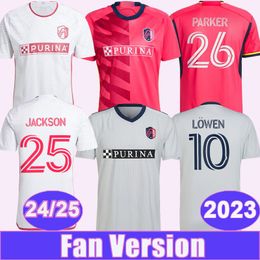 24 25 St. L oUis City Heren voetbaltruien 2023 Klauss Blom Lowen Parker Home Red Away White Football Shirts Uniforms