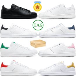 2023 Stan Smith Casual Schoenen Ontwerper Platte Sneakers Mode Triple Zwart Wit Oreo Laser Golden Platform Trainers Mannen Vrouwen Outdoor Walking Trainer Met Doos