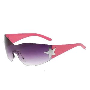 2023 Ster Een Stuk Punk Randloze Zonnebril Vrouwen Merk Designer Y2K Zonnebril Mannen Goggle Shades UV400 Mode Brillen SG559 5WRVK