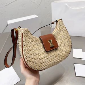 2024 Vrouw Crossbody Stro Strandtassen designer tas luxe schoudertassen kleine dame hobo handtas rits Zwart Bruin TOP