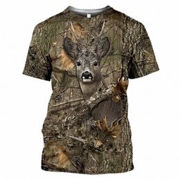 2023 Street Fi T-shirt court pour hommes Explosive Camoue Chasse Animal Lapin Hommes Été Casual Grande Taille 3D T-shirt V3Wt #