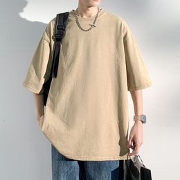 2023 Streetwear verano hombres camiseta de gran tamaño diseño Batik ácido lavado camisetas mujeres manga corta tela pesada algodón Top camisetas