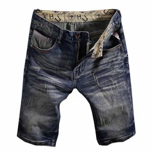 2023 Simplicité élégante Fi Short Jeans Haute Qualité Denim Shorts Hommes Vintage Street Pocket Shorts Hommes Ripped Half Pantalon 77dJ #