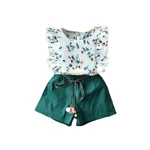 2023 Zomer Baby Meisje Kleding Leuke Kinderen Bloemen Kinderkleding Meisjes Tops + Shorts 2 Sets Kinderkleding set Voor Meisjes