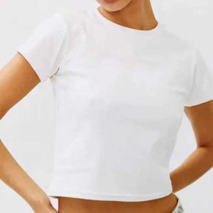 2023 Zomer Baby T-shirt Y2K Crop Tops Shirt Sexy Dun Blank Shirt For Woman 100% katoen ademende hoogwaardige T-shirt