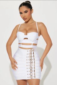 2023 Summer Black White Women Sythy vendage Tops Cinturón Faldas de lápiz set Fiesta de clubes nocturnos Celebrate Womens Wholesale 240401