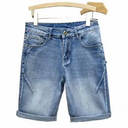 2023 Marque d'été Stretch Mince Bermuda Masculina Cott Denim Jeans Hommes Genou Longueur Doux Ropa Hombre Shorts Z6SZ #