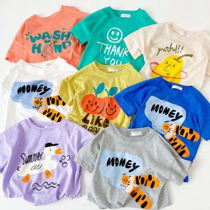 2023 Summer Children T-shirt Cartoon Tops For Kids Short-Sleeve Boys Girls Blouse Baby T-stukken 1-8 jaar Toddler Outerwear L2405