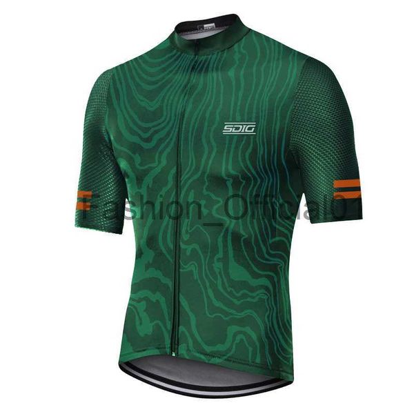 2023 Hombres de ciclismo de verano Ropa de montar más fresca Malla de aire Camisa de bicicleta de manga corta Verde MTB Ropa de carreras Coolmax XXS x0828