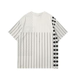 2023 Summer Designer T-shirt da uomo di lusso Strisce bianche nere Magliette moda donna colore Stampa graffiti T-shirt POLO t-shirt casual