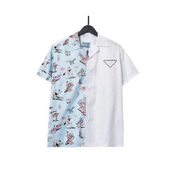 2023 zomer Designer Shirts Heren Hawaii zijden bowlingshirt met korte mouwen Casual overhemden vintage lijnen van deze luxe jurk met korte mouwen aaa