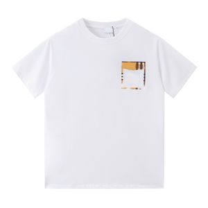 2023 verano Europa hombres camisetas polos rayas impresión camisetas cuadrícula bolsillo colpus polo diseñador camisetas mujer algodón cheque camiseta blanca