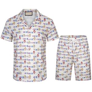 2023 moda de verano Chándales para hombre Conjunto de playa de Hawaii camisas de diseñador que imprimen camisa de ocio hombre slim fit la junta directiva de manga corta playas cortas