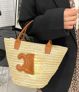 2023 été mode tissé panier sac paille seau sac main épaule sac à bandoulière