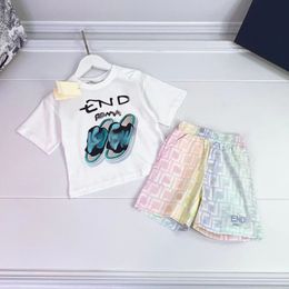 2023 été FD nouvelle chemise pour enfants costume à manches courtes hommes et femmes costume bébé pantalon à manches courtes costume deux pièces style occidental marée