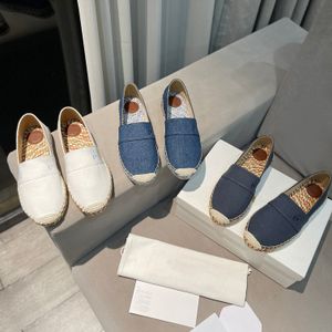 2023 Summer Flat Fisherman Shoes Designer Classic Canvas Womens Casual Shoe Woven Fisher Sandals Slip-On Design Sneakers Luxury Straw Canvas Shoe