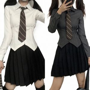 2023 Zomer Koreaanse Stijl Korte Mouw Slanke Wit Shirt Vrouwen Sexy Kantoor Taille Strakke Dames Blouse Tunieken Nieuw In Kleding tops J0zA #