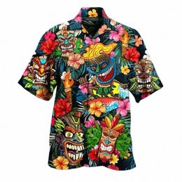 2023 Summer Loose Respirant 3D Imprimer Tendance Cool Fi Chemises hawaïennes Beach Party Tops Manches courtes Chemises d'été pour hommes 6XL j8Nt #